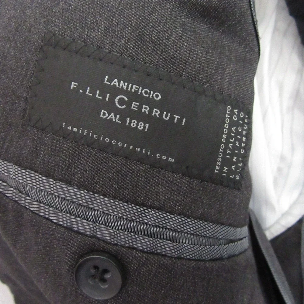 Banana Republic Sport Coat 42R Slim Gray Cerruti Italian Wool Double Vent Modern